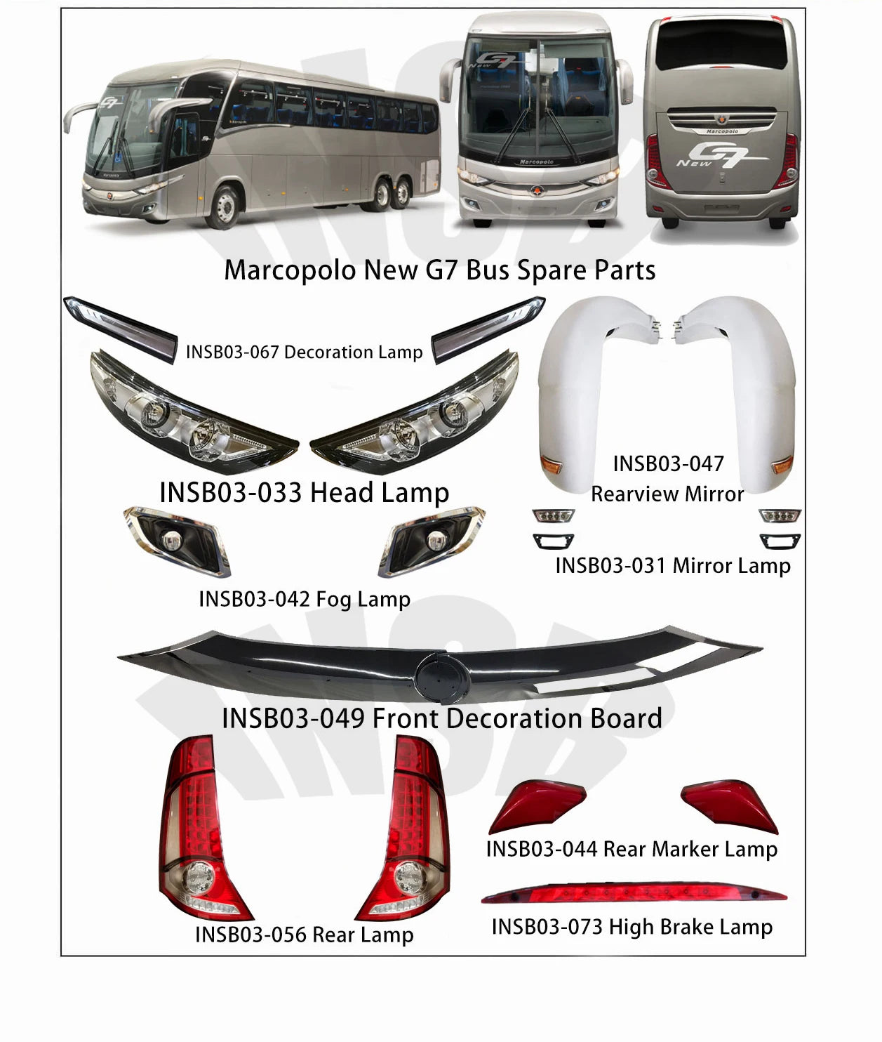 MARCOPOLO G7 Spare Parts LED Marker Lamp Bus Light INSB03-063