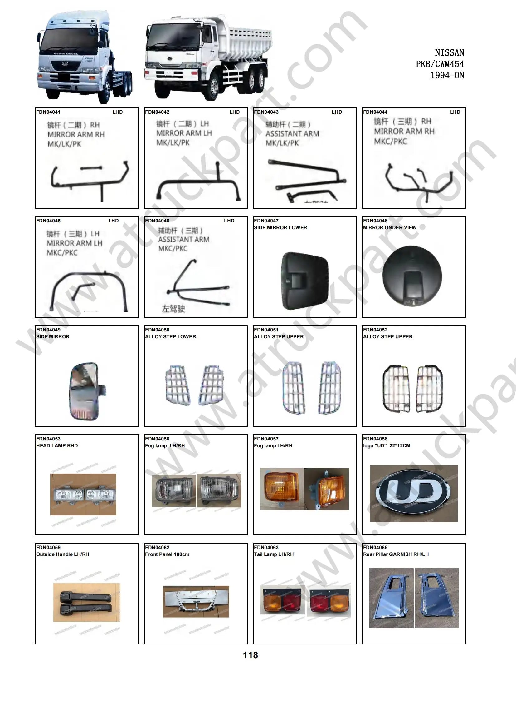 Corner Panel Garnish LH for NISSAN for UD PKB CWM 454 Truck Spare Body Parts