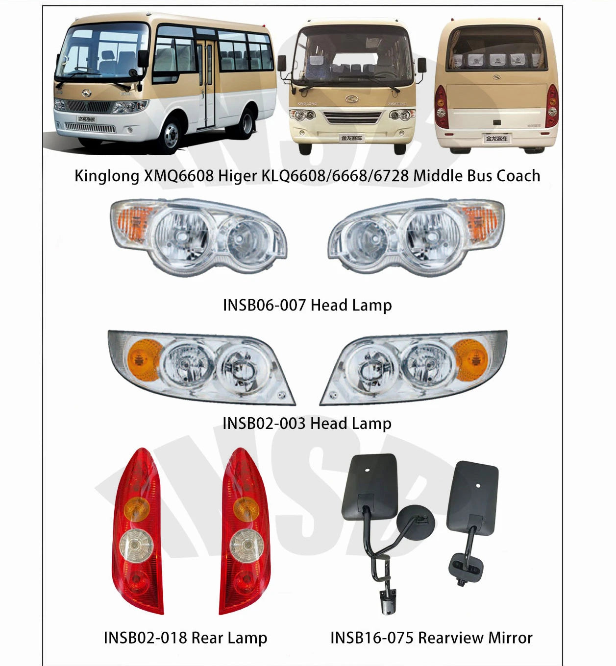 Rear Lamp Tail Light for Higer KLQ6608 KLQ6668 KLQ6728 Bus Kinglong XMQ6608 Bus Parts Chinese Middle Bus Midibus INSB02-018