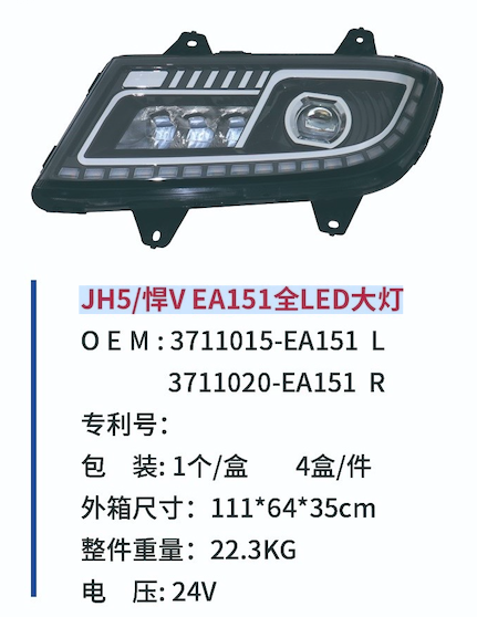 JH5/Titan V EA151 full LED headlights