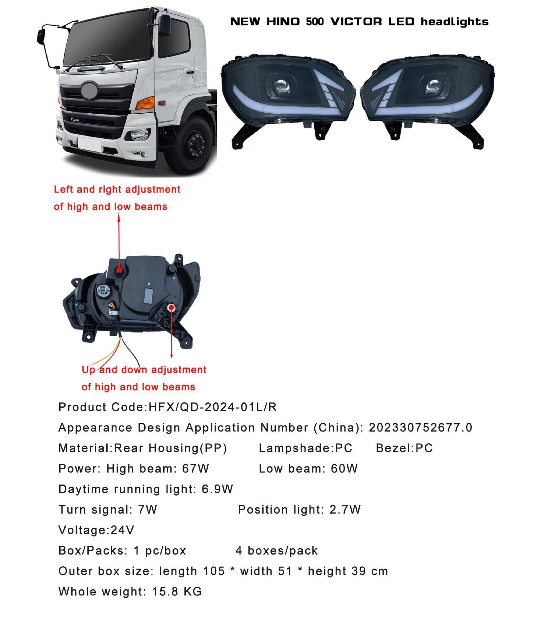 NEW HINO 500 VICTOR LED headLights