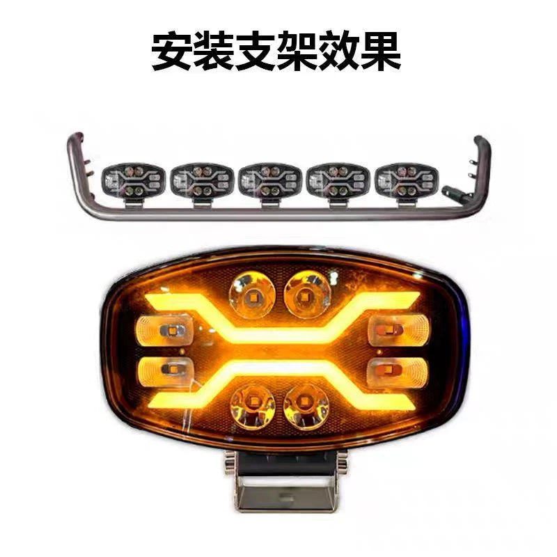 Oka 9-inch square spotlight truck truck truck modified led roof searchlight far and near light water turning spotlight