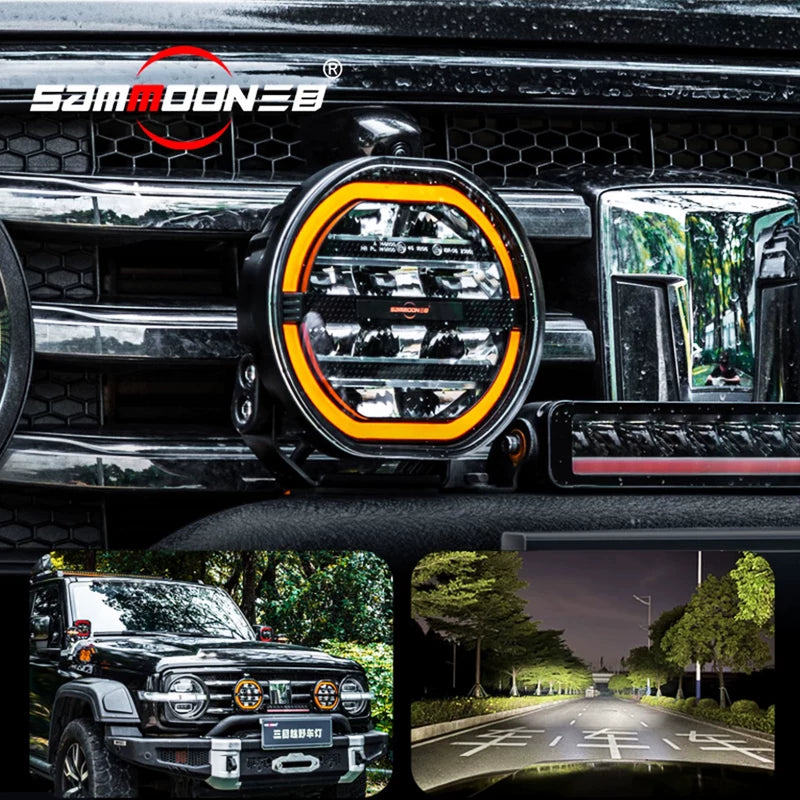 Tri-eye Mars 7-inch 9-inch pilot LED spotlights off-road vehicle Wrangler Lie Ma tank 300 headbar light super bright