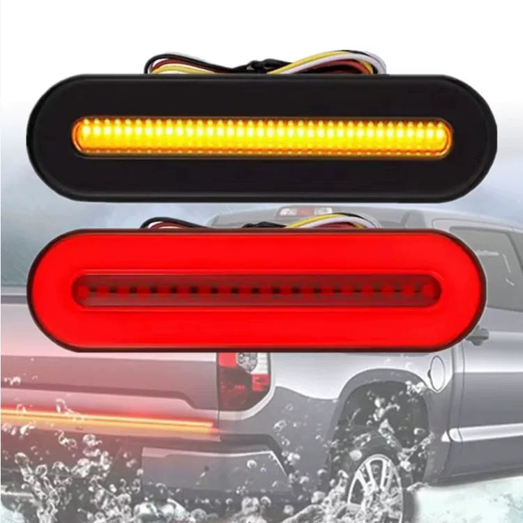 58LED light guide red and yellow two-color multi-function car cargo card towing water steering brake tail light flashing LED scanning