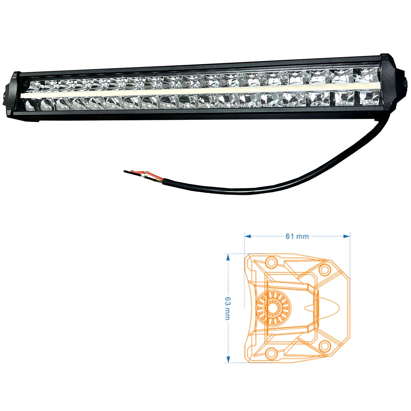 Car LED highlight double row front bar middle net strip spotlight truck off-road vehicle roof light RGB Symphony daytime running light