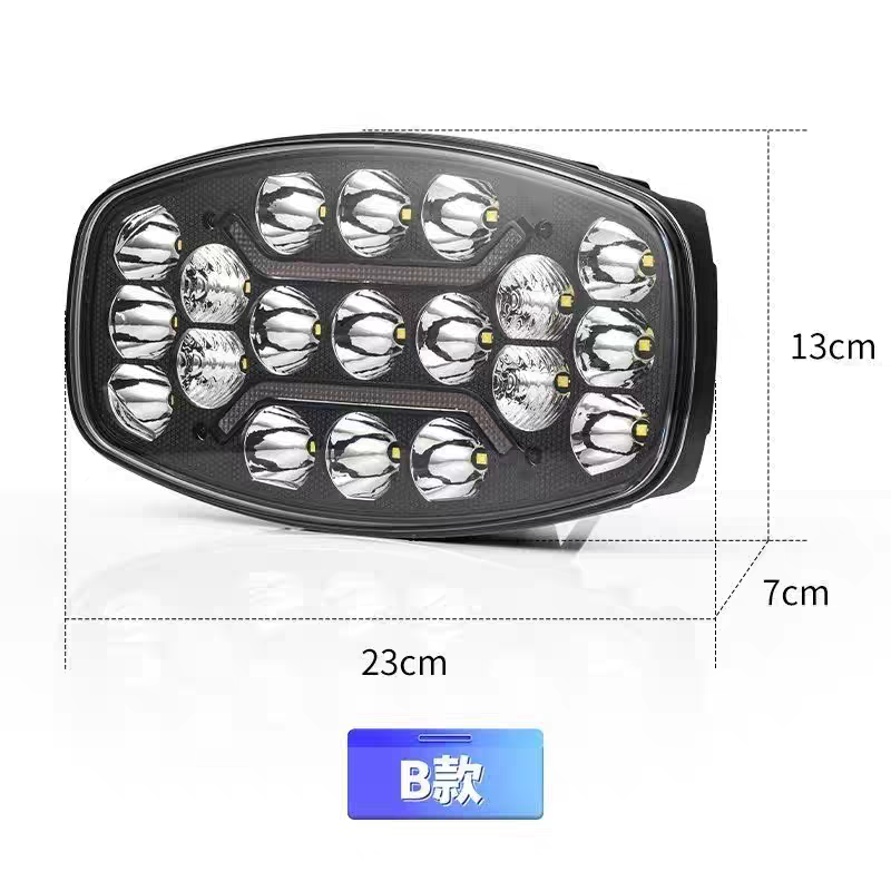 Truck LED light Roof light Double light High power searchlight Spotlight 9 inch square searchlight Sun visor Spotlight