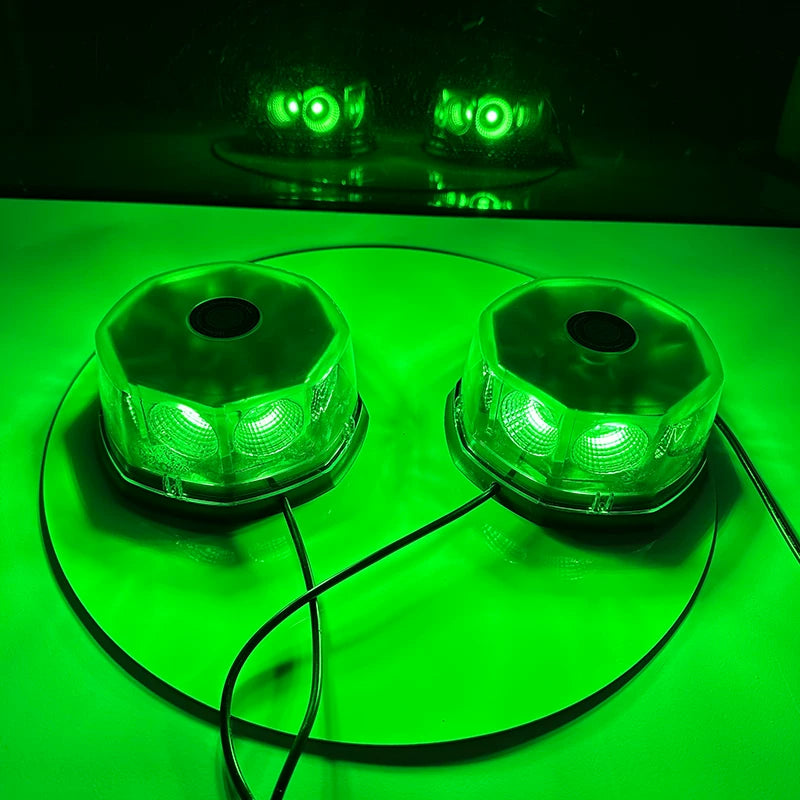 High-brightness COB flashing mushroom light, truck strong magnetic ceiling warning light, one drag and two open, round flashing warning light