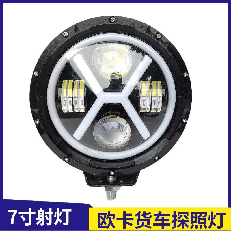 Oka 9-inch square spotlight truck truck truck modified led roof searchlight far and near light water turning spotlight