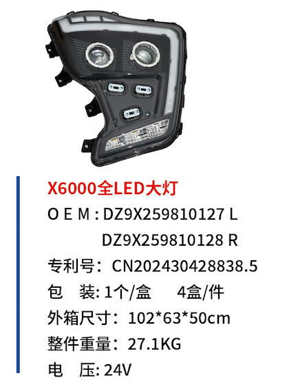 X6000 full LED headlights
